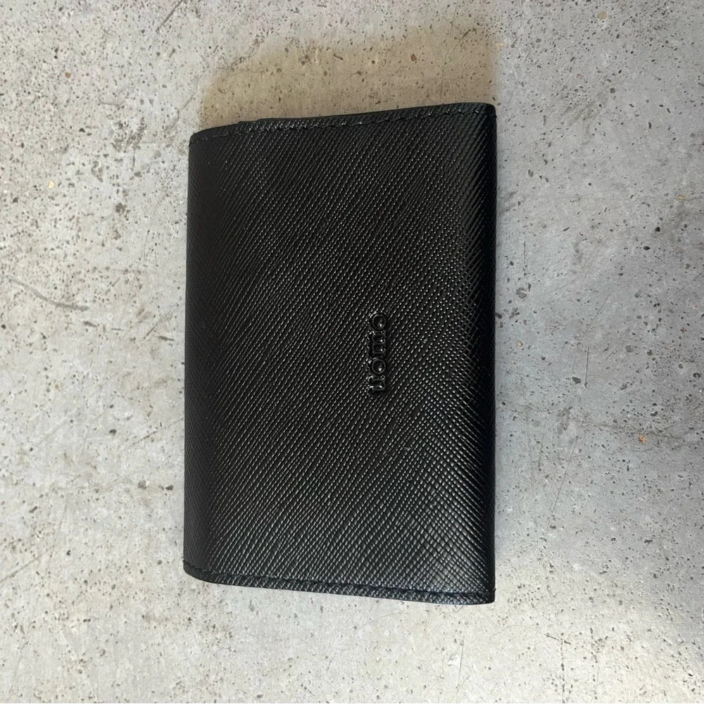 Black Saffiano Leather Snap Wallet